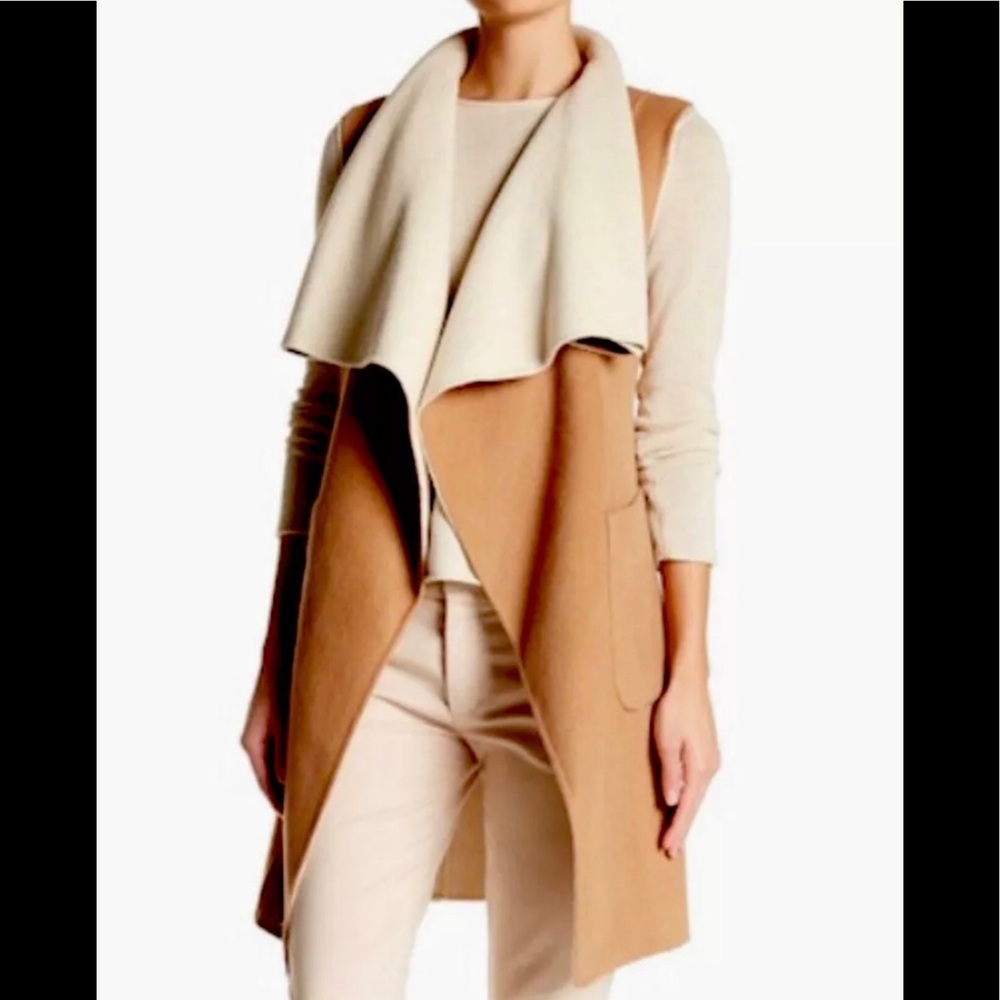 BCBG Max Azaria Reversible Long Wool Vest/Coat - Picture 1 of 6